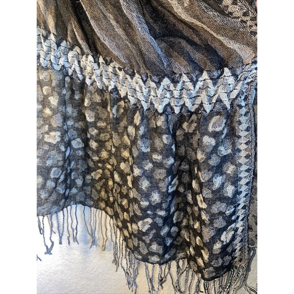 soft scarf Zebra Leopard Animal 80x27 Wrap geometric patchwork Safari fringe - Picture 2 of 9